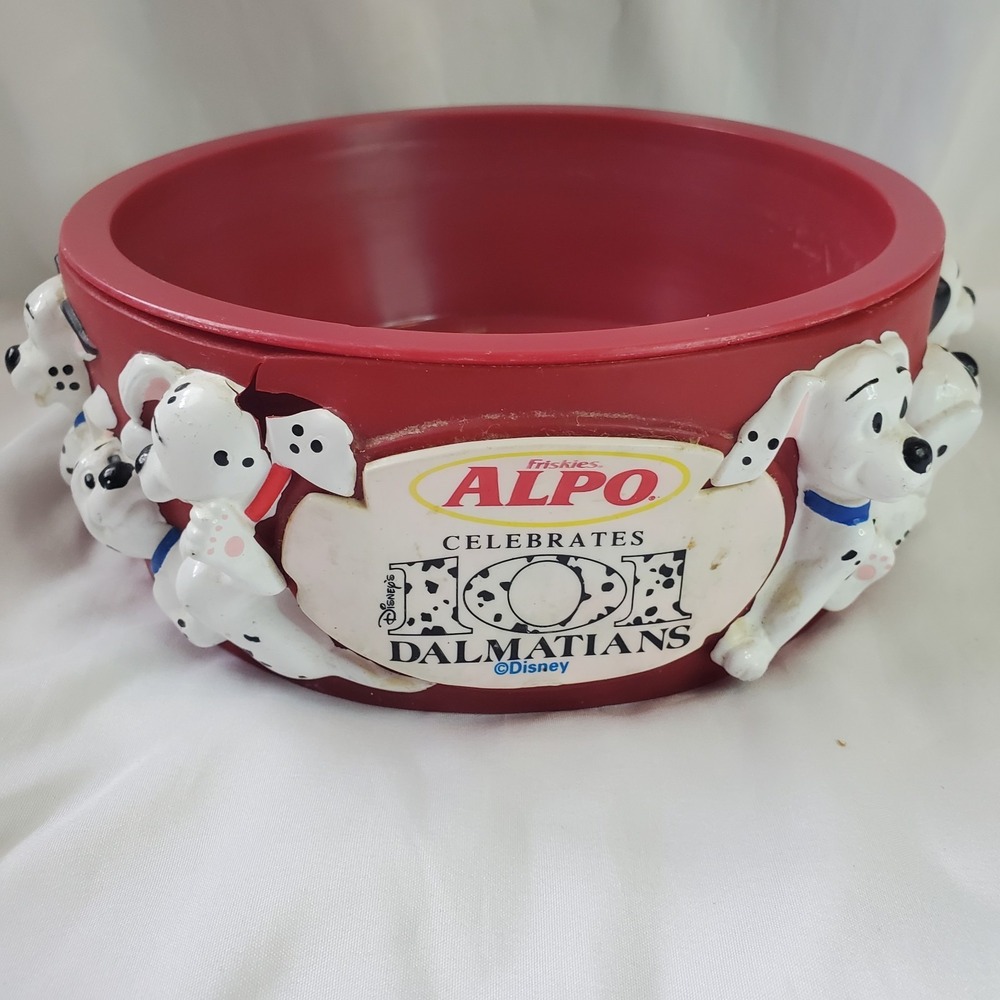 101 DALMATIONS Alpo Dog Puppy Bowl Water Food 3D Disney Vintage 90's Collectable